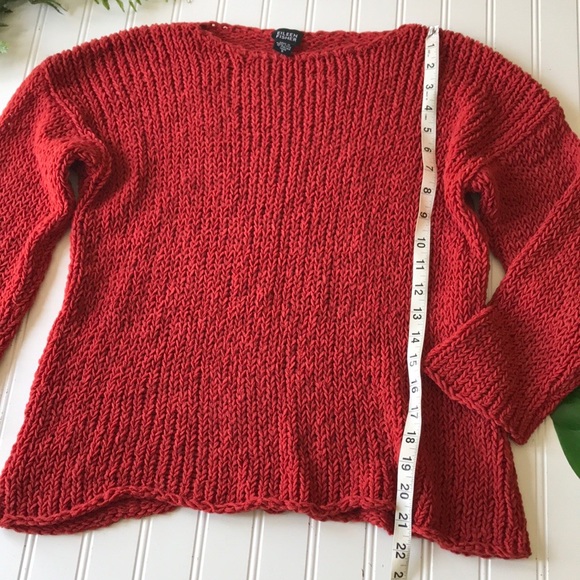 Eileen Fisher knit sweater top orange red - Picture 3 of 6